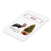 Border Collie Funny Christmas Dog mit Baum Magnet (Linke Seite)