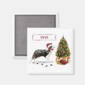 Border Collie Funny Christmas Dog mit Baum Magnet (Vorderseite/Rückseite)