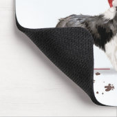 Border Collie Funny Christmas Dog mit Baum Mousepad (Ecke)