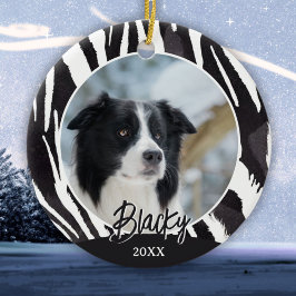 Border Collie Fur Muster Foto Weihnachten Keramik Ornament