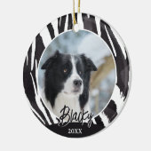 Border Collie Fur Muster Foto Weihnachten Keramik Ornament (Links)