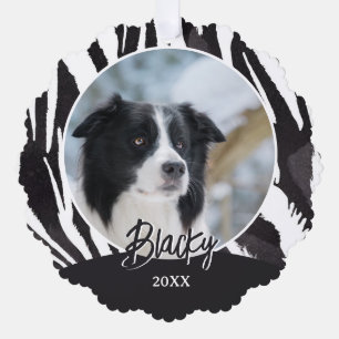 Border Collie Fur Muster Foto Weihnachten Ornament Karte