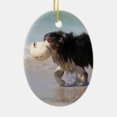 Border-Collie - Fußball jedermann? Keramik Ornament (Hinten)