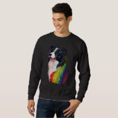 Border Collie Gay Pride Dog LGBT on Border Collie  Sweatshirt (Vorne ganz)