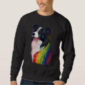 Border Collie Gay Pride Dog LGBT on Border Collie Sweatshirt (Vorderseite)