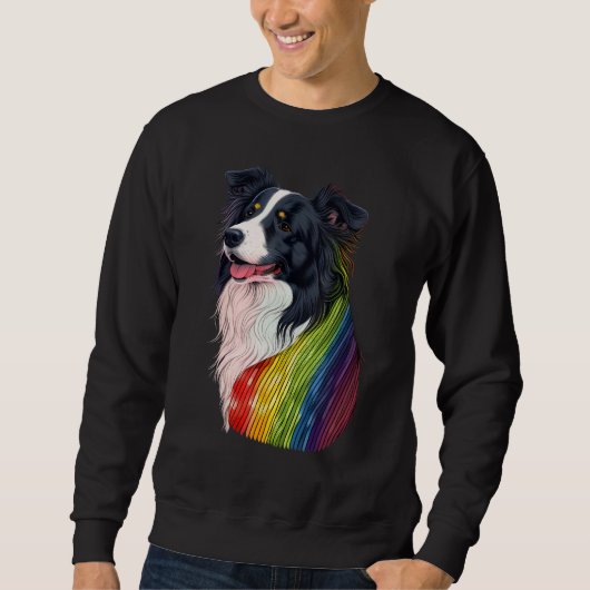 Border Collie Gay Pride Dog LGBT on Border Collie  Sweatshirt (Vorderseite)