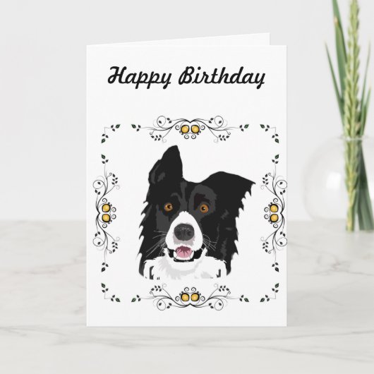 Border Collie Geburtstag Karte (Vorderseite)