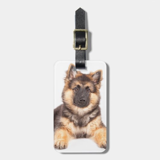 Border Collie German Shepherd Mix Gepäckanhänger (Vorderseite vertikal)