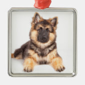 Border Collie German Shepherd Mix Ornament Aus Metall (Vorne)