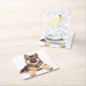 Border Collie German Shepherd Mix Rechteckiger Pappuntersetzer (Vor Ort)