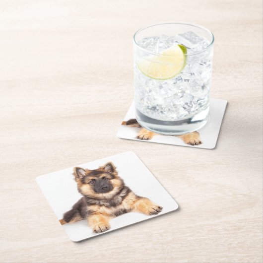 Border Collie German Shepherd Mix Rechteckiger Pappuntersetzer (Vor Ort)