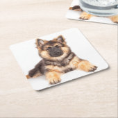 Border Collie German Shepherd Mix Rechteckiger Pappuntersetzer (angewinkelt)