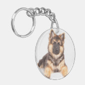 Border Collie German Shepherd Mix Schlüsselanhänger (Vorderseite links)
