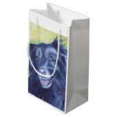 BORDER-COLLIE-GESCHENK-TASCHE KLEINE GESCHENKTÜTE (Rückseite Schrägansicht)