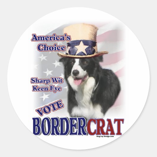 Border Collie Geschenke Runder Aufkleber (Vorderseite)