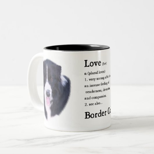 Border-Collie-Geschenke Zweifarbige Tasse (Vorderseite Links)