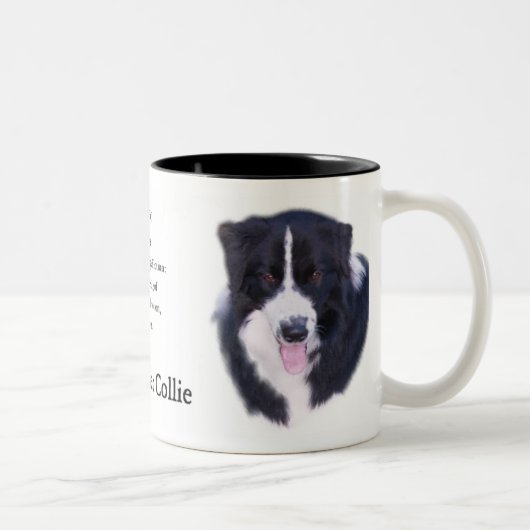 Border-Collie-Geschenke Zweifarbige Tasse (Rechts)