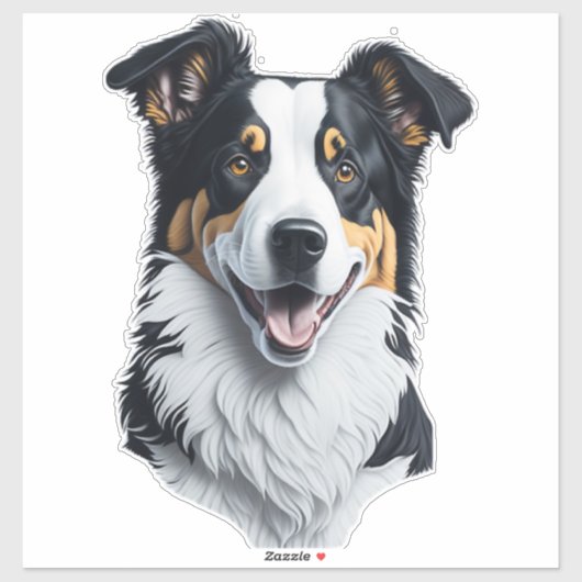 Border Collie Gesicht Aufkleber (Blatt)