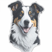 Border Collie Gesicht Aufkleber (Vorderseite)