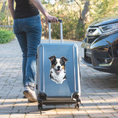 Border Collie Gesicht Aufkleber (Koffer Insitu)