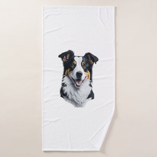 Border Collie Gesicht Badehandtuch (Badehandtuch)