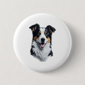 Border Collie Gesicht Button (Vorderseite)