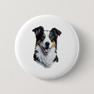 Border Collie Gesicht Button