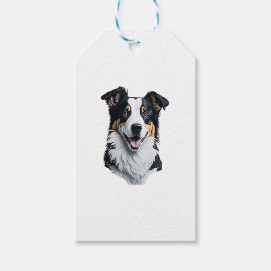 Border Collie Gesicht Geschenkanhänger (Vorderseite)