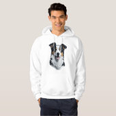 Border Collie Gesicht Hoodie (Vorne ganz)