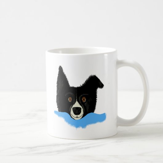 Border-Collie-Gesicht Kaffeetasse (Rechts)