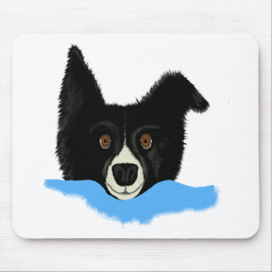 Border-Collie-Gesicht Mousepad