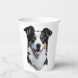 Border Collie Gesicht Pappbecher