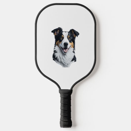 Border Collie Gesicht Pickleball Schläger (Vorderseite)