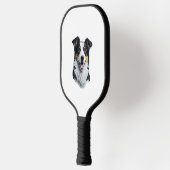 Border Collie Gesicht Pickleball Schläger (Links)