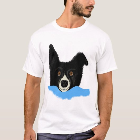 Border-Collie-Gesicht T-Shirt (Vorderseite)