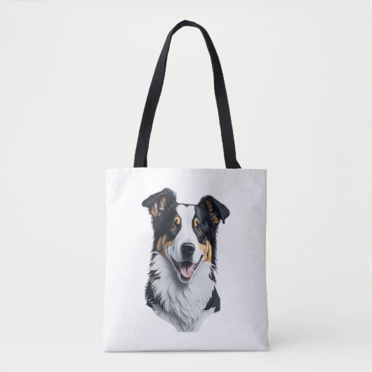 Border Collie Gesicht Tasche (Vorderseite)
