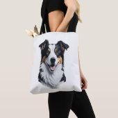 Border Collie Gesicht Tasche (Von Nahem)