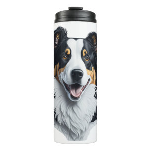 Border Collie Gesicht Thermosbecher