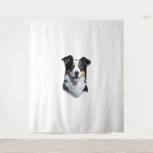Border Collie Gesicht Wandteppich (Vorderseite)