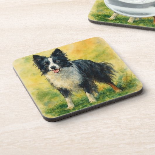Border Collie Getränkeuntersetzer (Linke Seite)