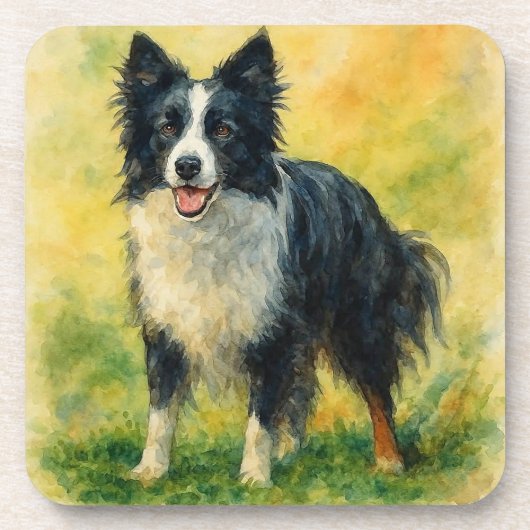 Border Collie Getränkeuntersetzer (Vorderseite)