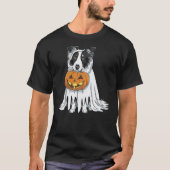 Border Collie Ghost Dog Halloween T-Shirt (Vorderseite)