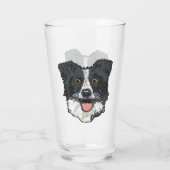 Border Collie Glas (Rückseite)