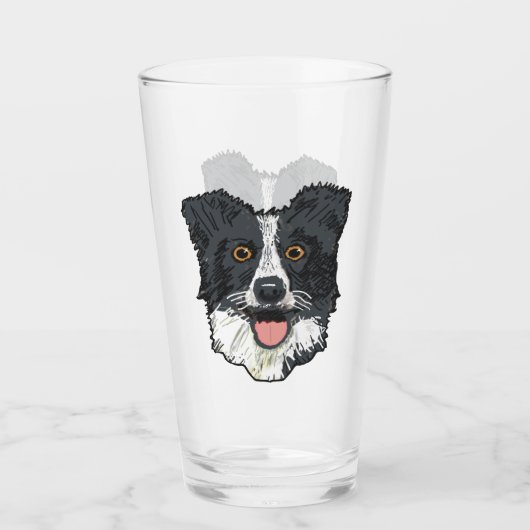 Border Collie Glas (Vorderseite)