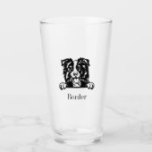 Border Collie Glass Tumbler (Vorderseite)