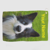 Border Collie Golf Handtuch (Horizontal)