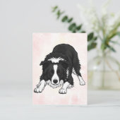 Border Collie Grußkarte Postkarte (Stehend Vorderseite)