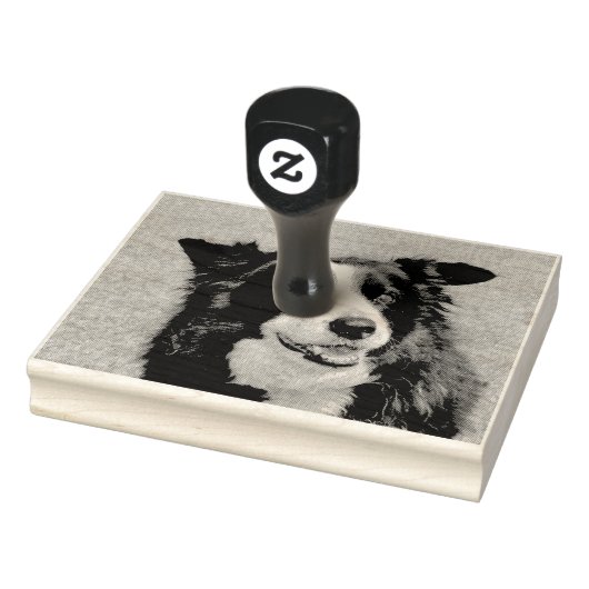Border Collie Gummistempel (Stempel)