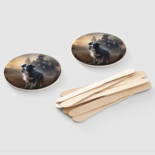 Border Collie Halloween Beängstigend Fächer (Non-assembled)