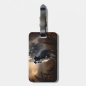 Border Collie Halloween Beängstigend Gepäckanhänger (Rückseite vertikal)